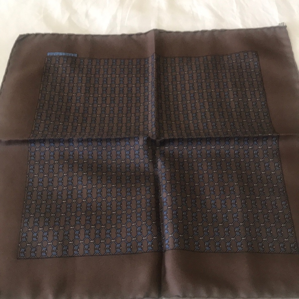 Mens Hermes silk pocket square